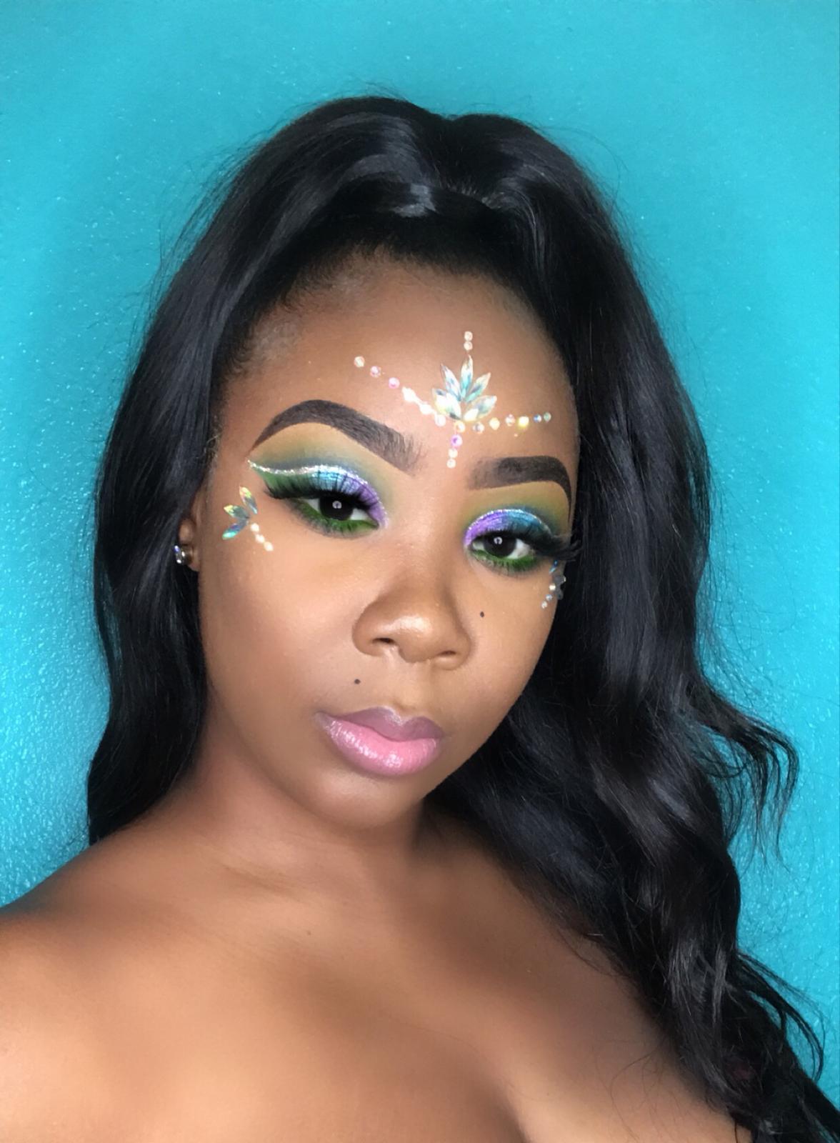 Carnival/ Festival makeup with face gems
